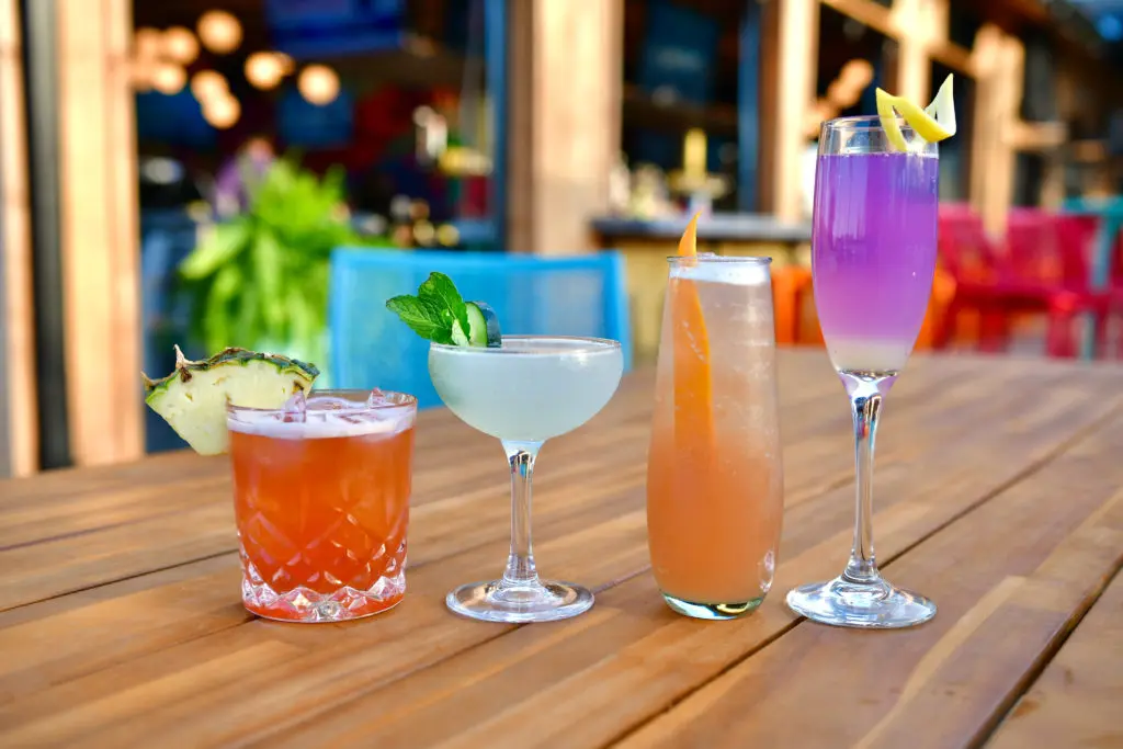 Signature cocktails at Patterson Park include the Bayou Bird, Treehouse Gimlet, Tiki Rita, and French 765B. (Photo by Alex Montoya)