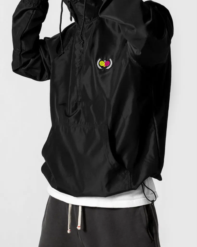 Exclusive merch includes a Centre and Jouile-branded windbreaker ($85). 