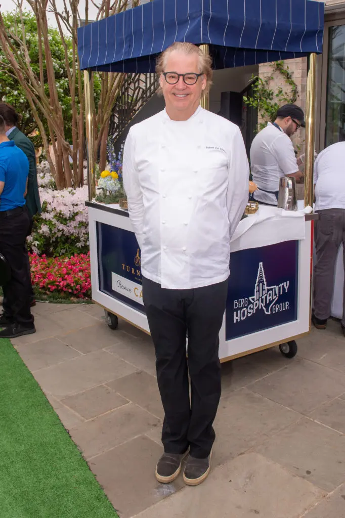 The Annie Café exective chef Robert Del Grande with the Berg Hospitality caviar stand at the River Oaks Country Club tennis luncheon. (Photo by Jacob Power)