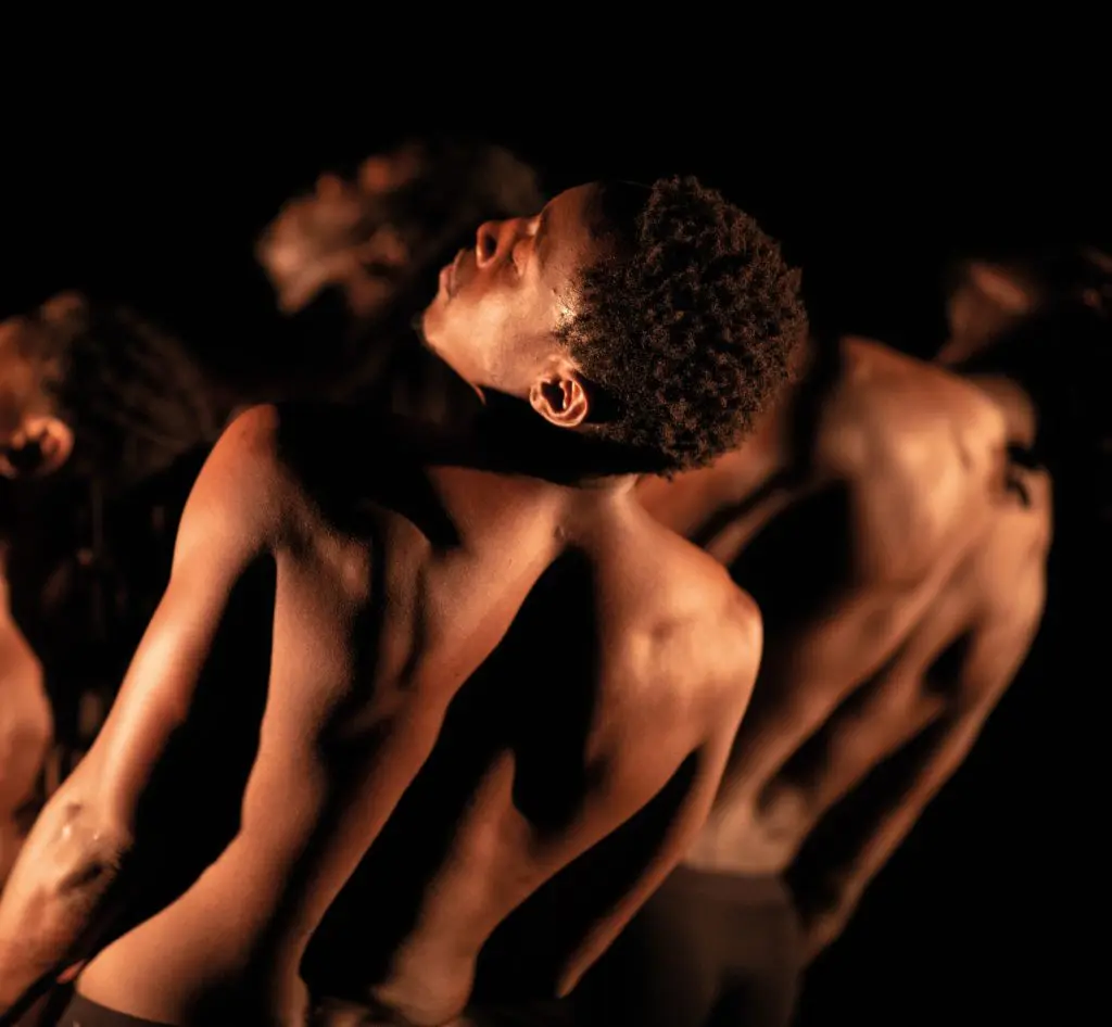 Dunia Dance Theater of Belgium and Zimbabwe performing Making Men (Photo by Antoine Panier)