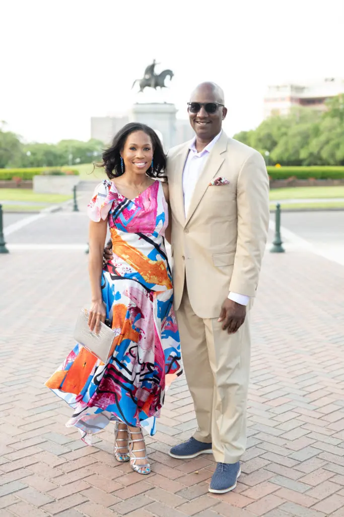 Roslyn Bazzelle Mitchell & Derrick Mitchell at Hermann Park Conservancy's 'Evening in the Park' (Photo by Daniel Ortiz)