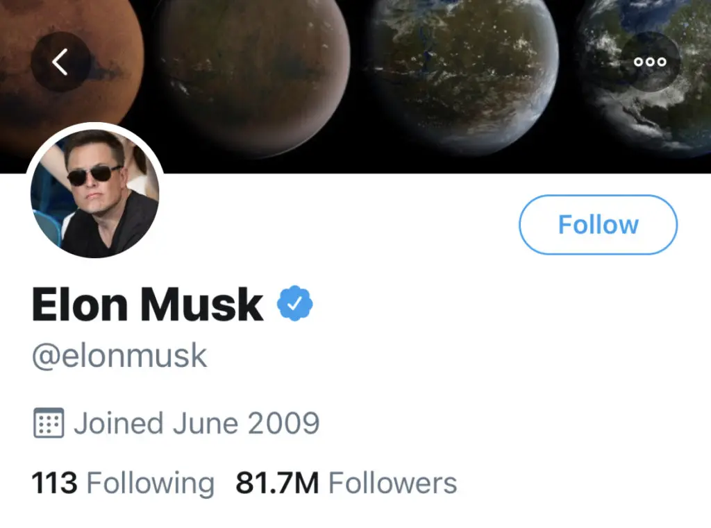Elon Musk's personal Twitter account boasts 81.7 million followers.