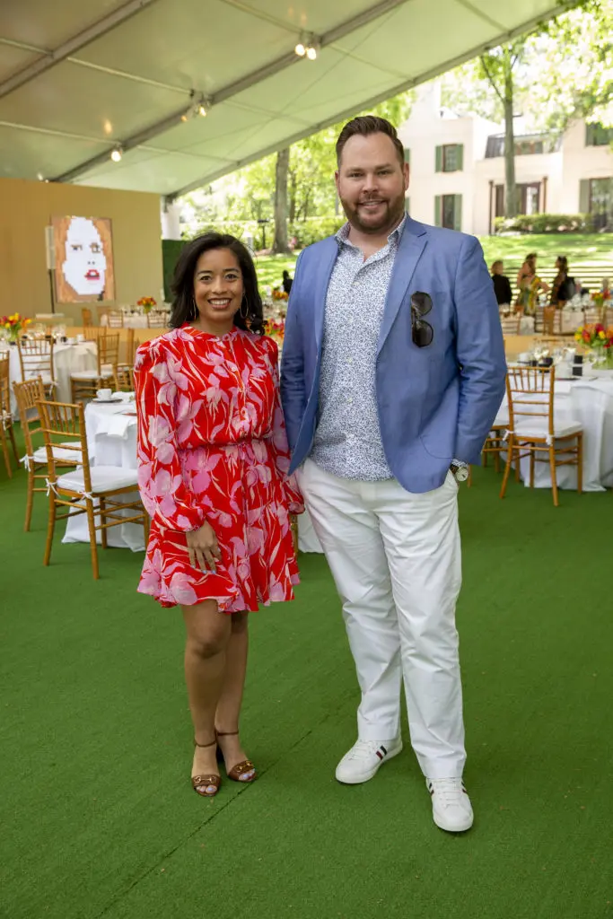 The Galleria's Jenny Harris and Chris Lane at the Bayou Bend fashion show and luncheon (Photo by Jenny Antill)