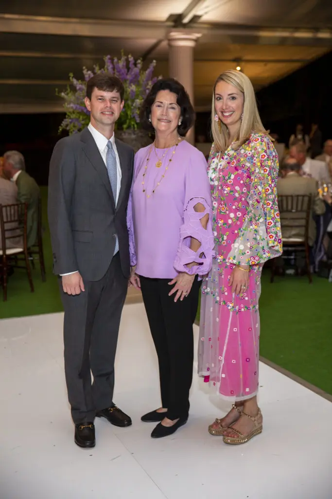 John Brollier, chair Sharon Dies, Lauren Brollier at the Bayou Bend Garden Party (Photo by Jenny Antill)