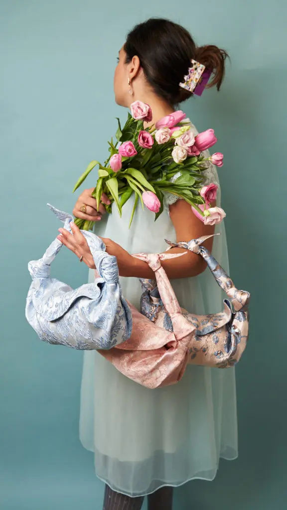 LoveShackFancy's collaboration with MLE includes a collection of three, limited-edition purses  (Photo by Photography courtesy of RAGDOLL PR)