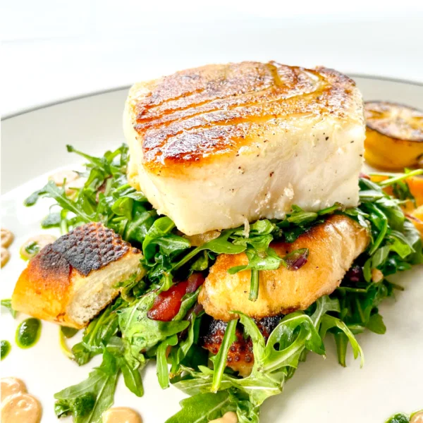 Alaskan Halibut with Panzanela Salad