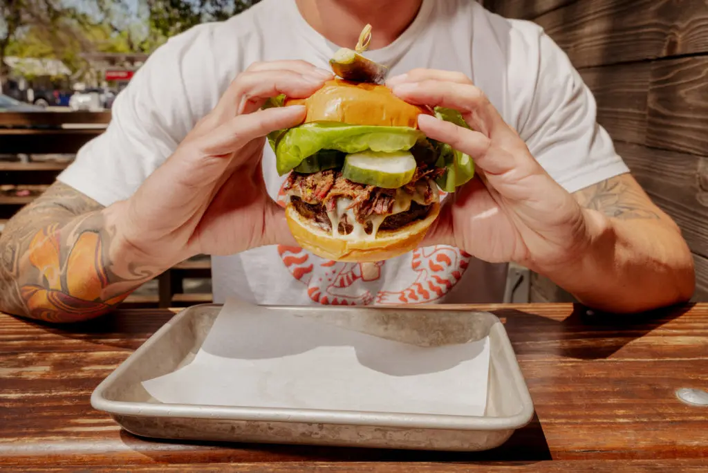 The mighty burger at Loro Heights. (Courtesy of Loro Eats)