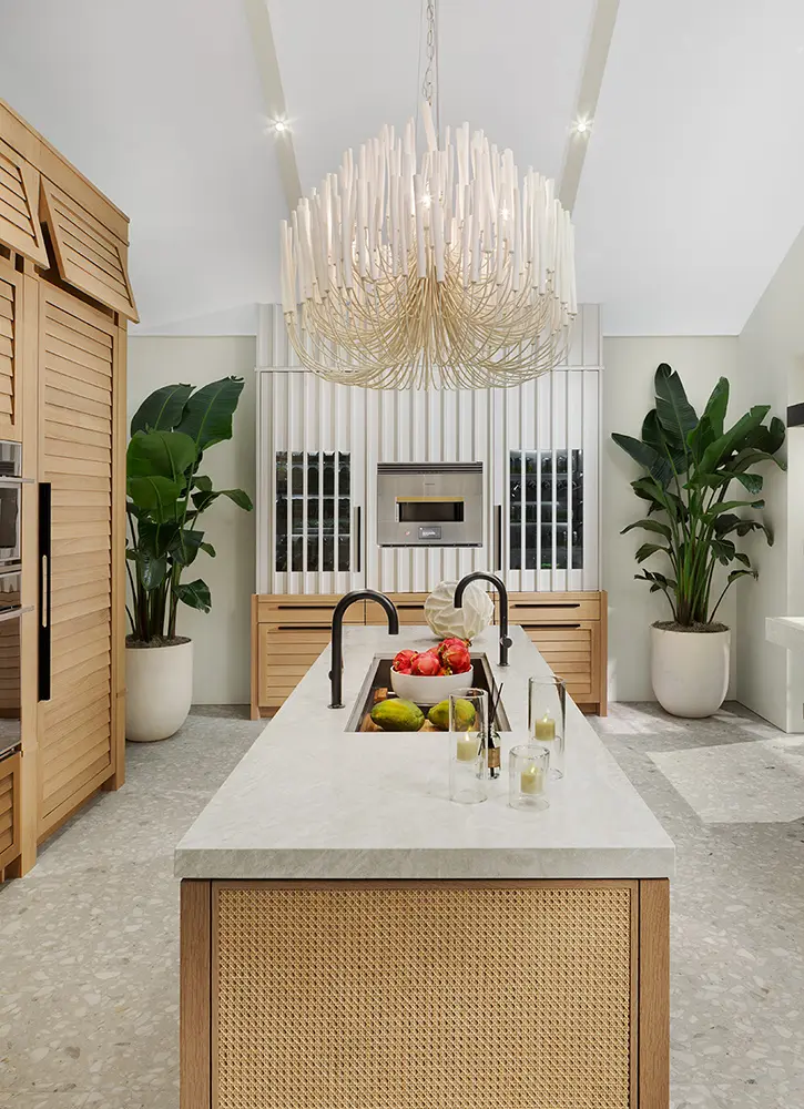 Monogram appliances accent any beach villa.