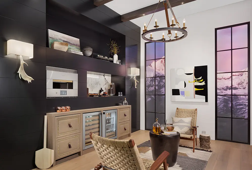 Monogram appliances take your bar in the mountains to new heights.