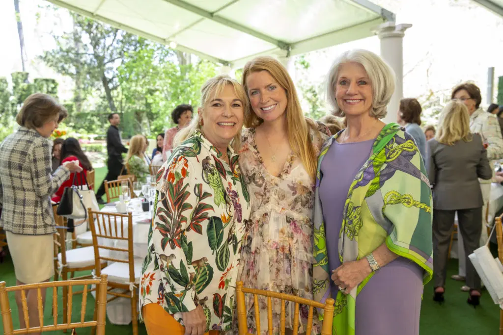 Nancy Abendshein, Linden Utt, Lynn Wilson at the Bayou Bend Collection and Gardens fashion show luncheon (Photo by Jenny Antill)