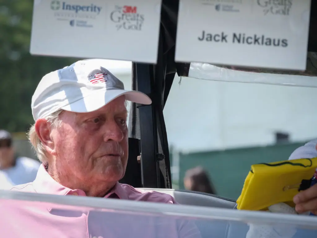 Jack Nicklaus needs a little help getting around a golf course these days. (Photo by F. Carter Smith)