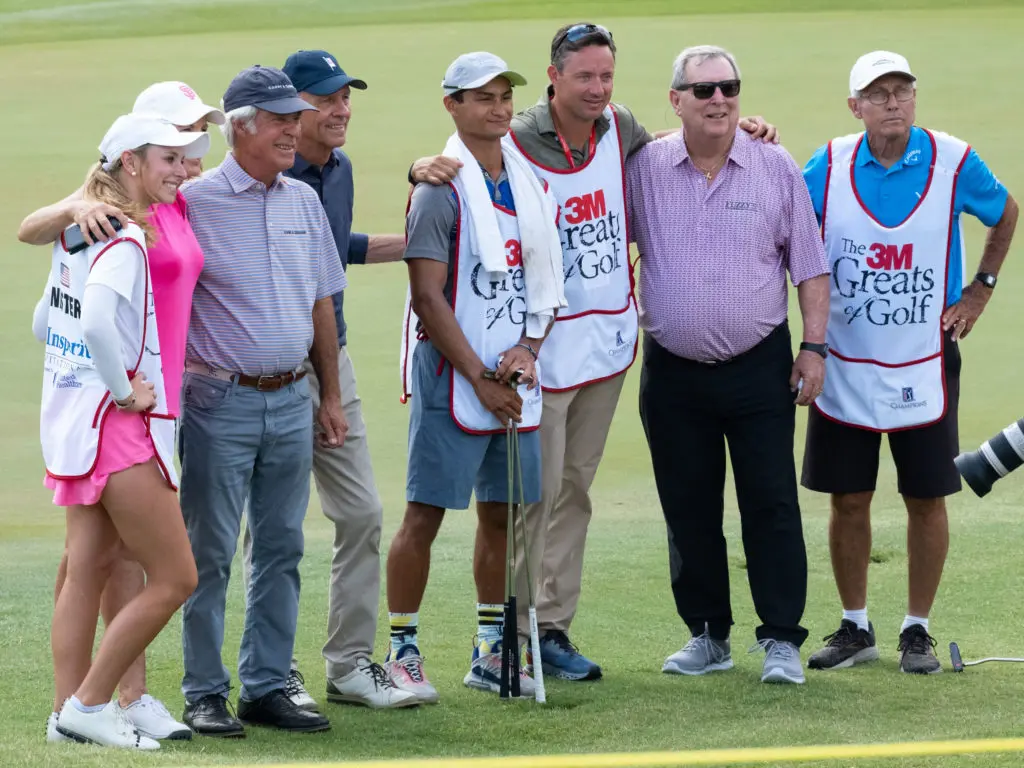 The Insperity also brought long ago stars back to the spotlight, including Fuzzy Zoeller (sunglasses). (Photo by F. Carter Smith)