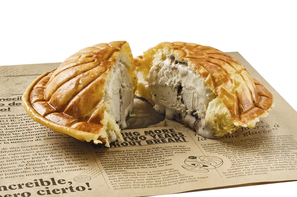 Rocambolesc has created the Panet, where they sandwich a scoop of gelato and any toppings you desire inside a brioche roll. Curiously it's toasted and warm on the outside without melting the cold ice cream within.