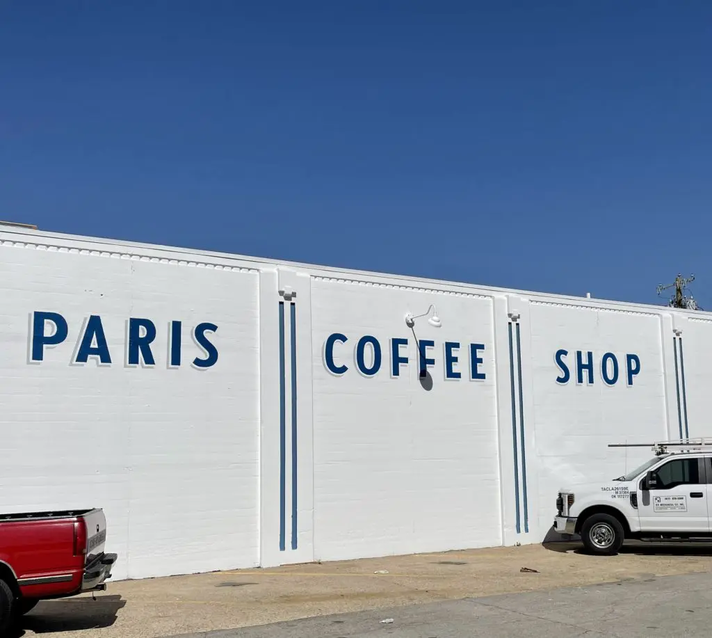 Paris Coffee Shop's exterior was brought back to its original state with fresh paint and tile. (Photo by Courtney Dabney)