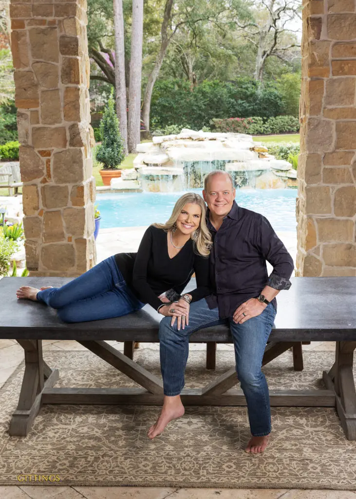 Amy and Rob Pierce. (Photo by Gittings Photograph,  jewelry from Valobra Master Jewelers)
