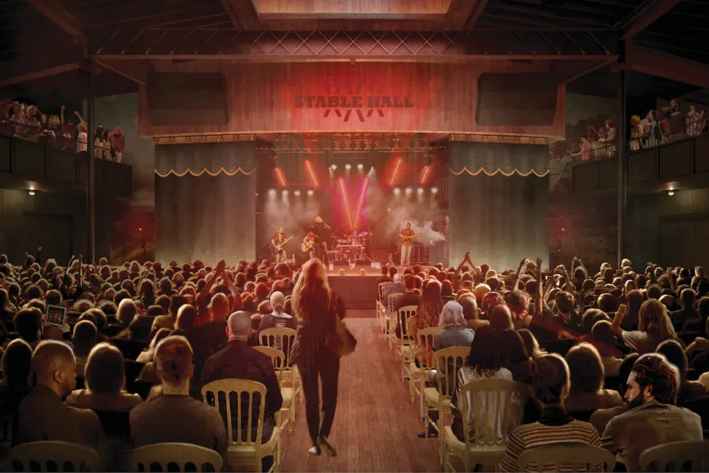 A look at Stable Hall's jewel box stage, opening spring 2023. (Courtesy of Clayton Korte) (Photo by  Rahm Carrington and CJ Strehlow)