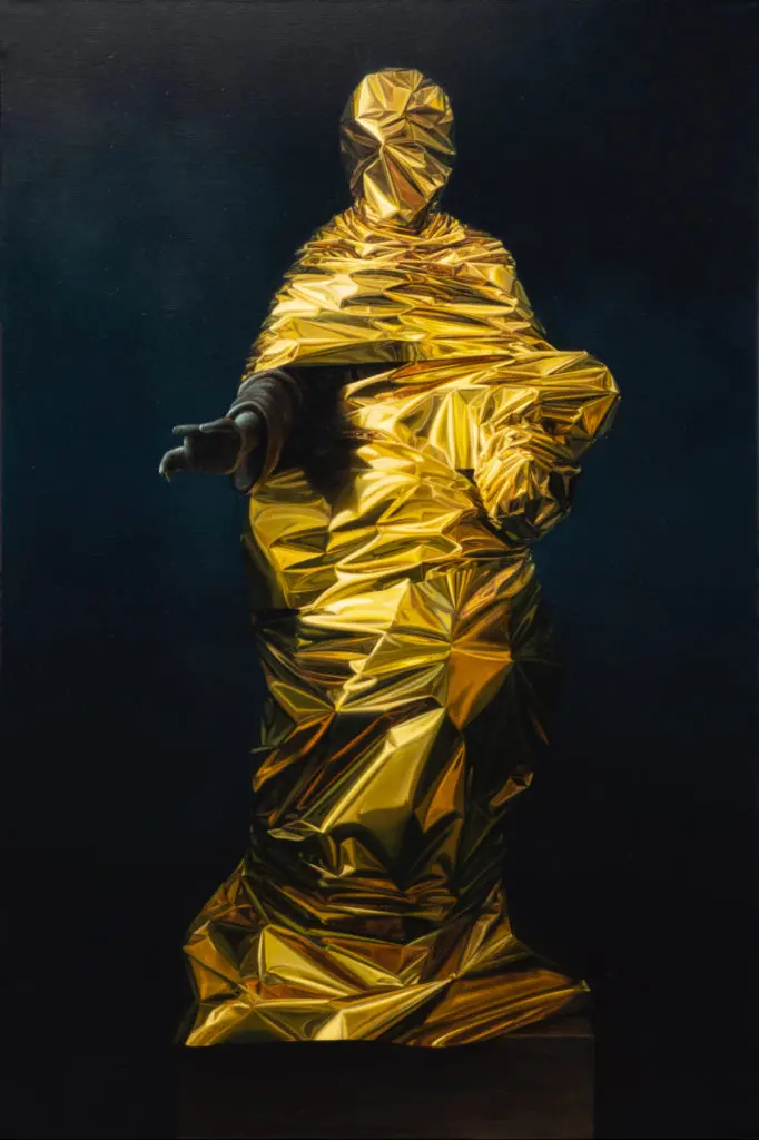 Javier Peláez’s "Camuflaje #2," 2021, at Saenger Galería.