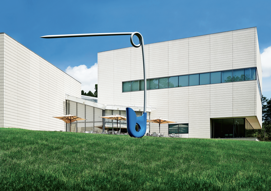Claes Oldenburg and Coosje van Bruggen’s Corridor Pin, Blue, 1999