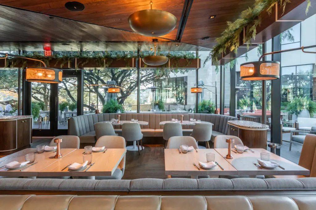 The dining room at chef Junior Borges' buzzy Brazilian concept Meridian. 