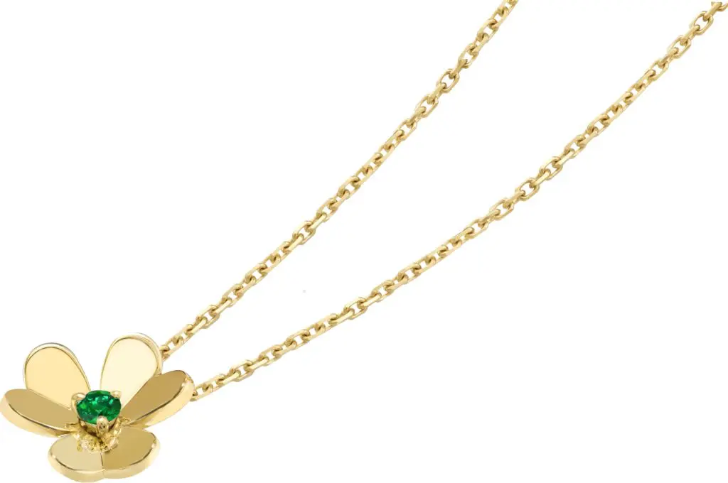 Van Cleef & Arpels “Frivole” pendant featuring an emerald set in 18k yellow gold, $2,270 