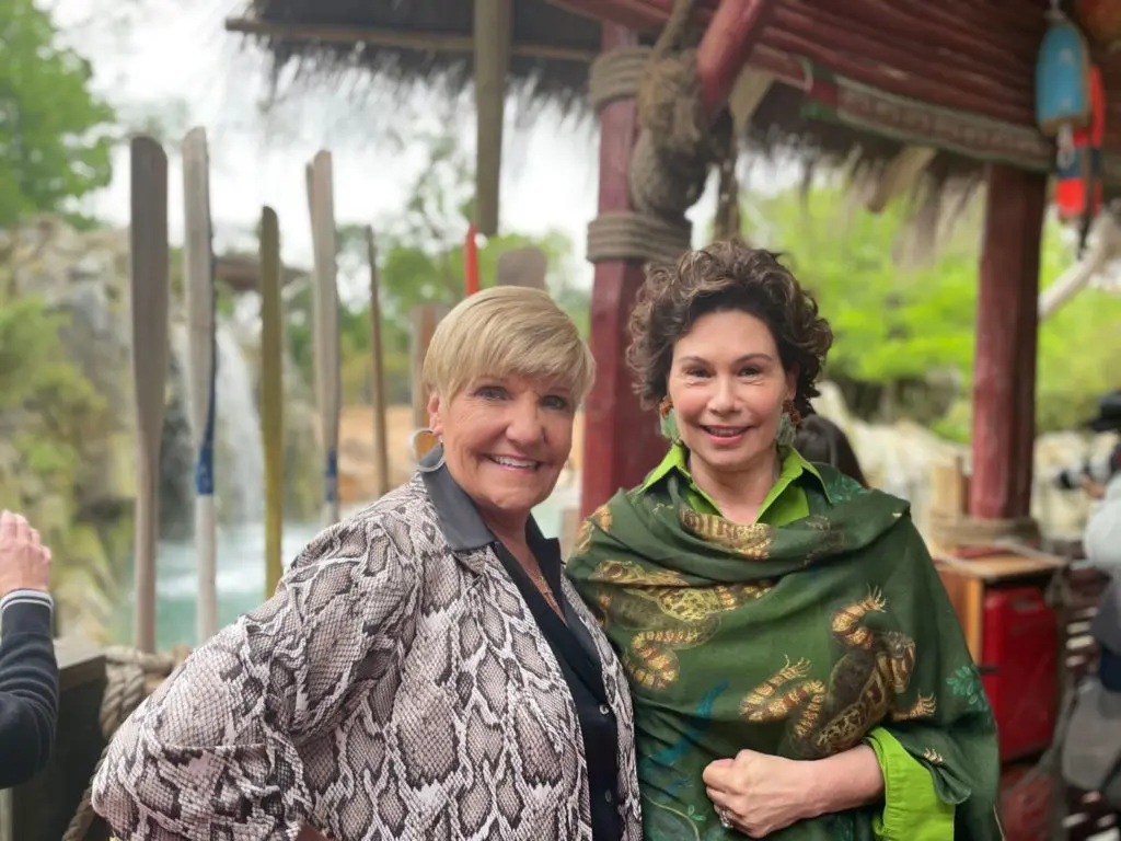 Former Mayor Betsy Price poses with Ramona Bass at the opening of Elephant Springs. Photo by Courtney Dabney.
