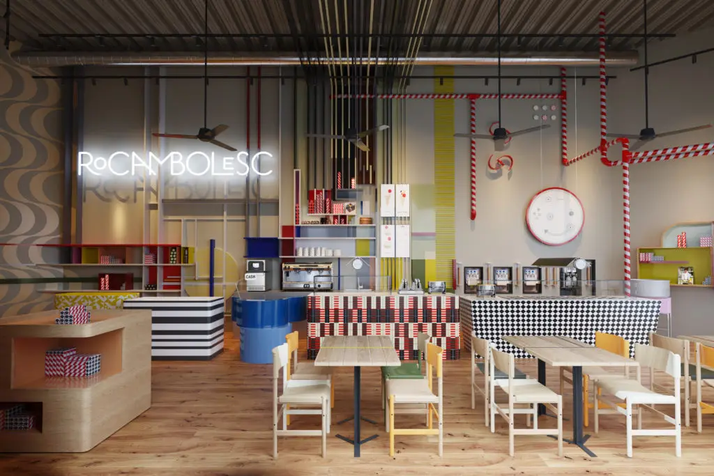 Inside the new Spanish sweets import, Rocambolesc in Uptown Park. The shop was created by the Roca Brothers and star pastry chef Jordi Roca.