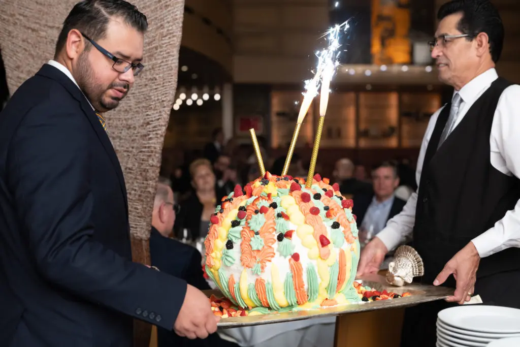 The sparkling bombe glacé was the finale of The Women's Fund seventh annual dinner, held at Tony's. (Photo by Daniel Ortiz)