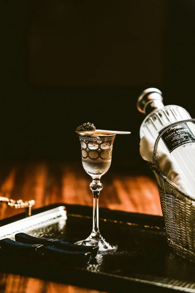 Start your Garrison experience with a toast of caviar and vodka. 