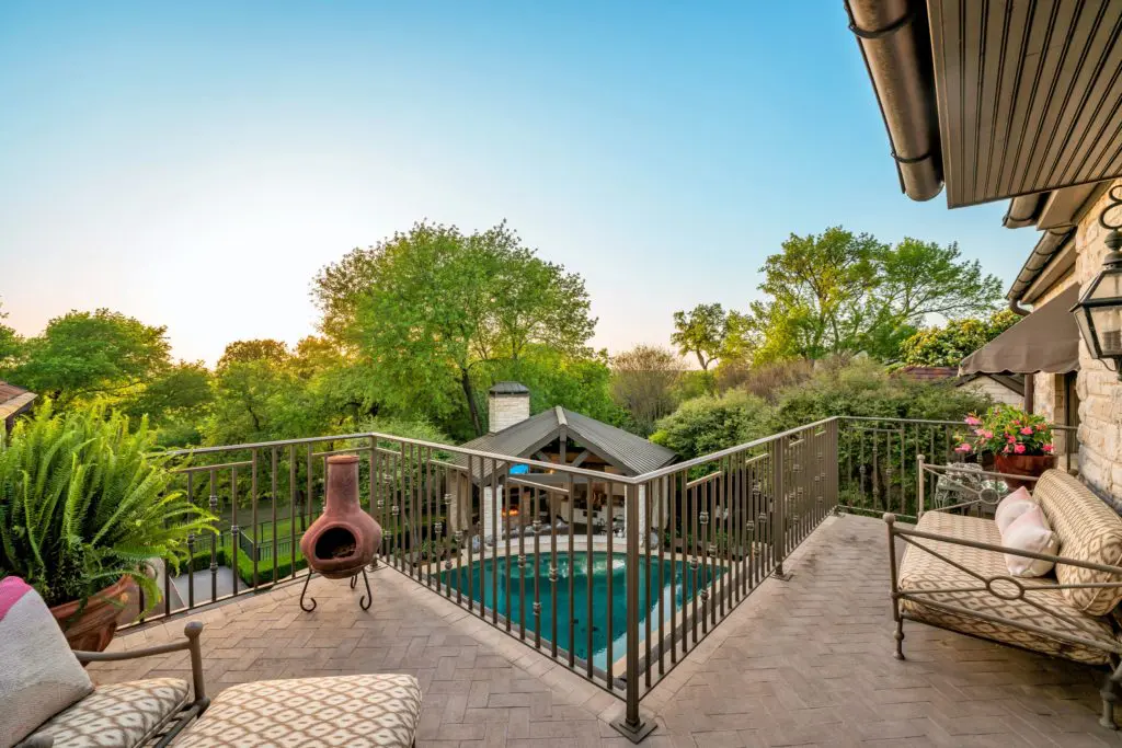 Upper balcony overlooking the back elevation at 2710 Simondale.
