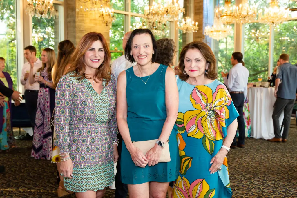 Cynthia Wolff, Barbara Burger, Beth Wolff at the Buffalo Bayou Partnership Cocktails in Bloom fundraiser at Flora (Photo by Lawrence Elizabeth Knox)