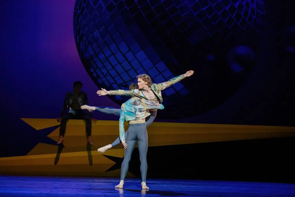 Dancers fight for the spotlight in Trey McIntyre’s Pretty Things. (Houston Ballet Demi Soloist Chandler Dalton with Artist of Houston Ballet.) (Photo by Amitava Sarkar)
