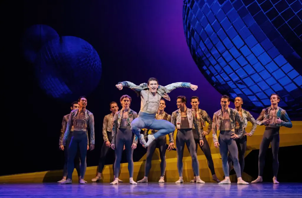 Houston Ballet Corps de Ballet dancer Fernando Martin-Gullans with Artists of Houston Ballet in Trey McIntyre’s Pretty Things. (Photo by Amitava Sarkar)