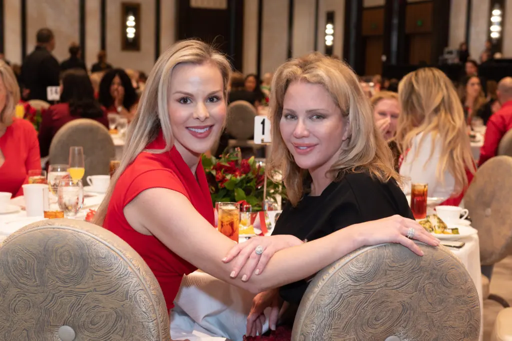 Alissa Blow, Kristi Schiller at the American Heart Association 'Go Red for Women' luncheon (Photo by Wilson Parish)