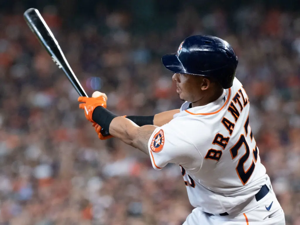 Michael Brantley can still scorch baseballs for the Houston Astros. (Photo by F. Carter Smith)