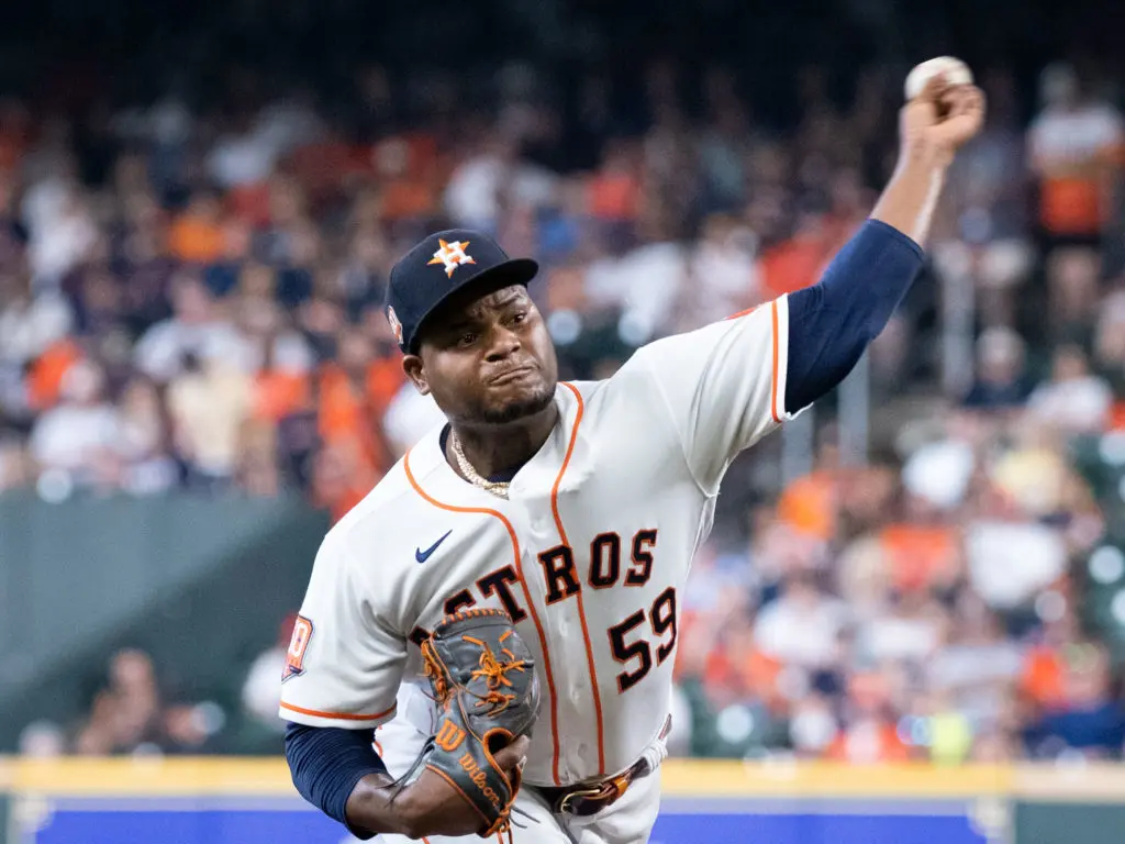 Framber Valdez works and pitches hard for the Houston Astros. (Photo by F. Carter Smith)