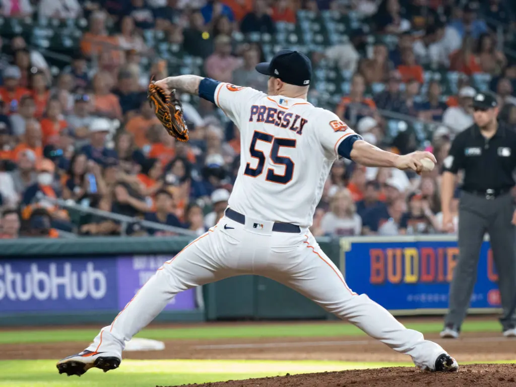 Ryan Pressly makes the Astros very confident about the ninth inning. (Photo by F. Carter Smith)