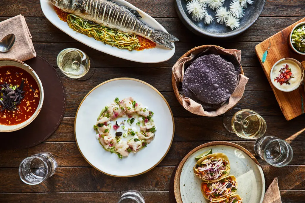 A spread at SkyFire, Bishop's Lodge's signature restaurant.  (Photo by Auberge Resorts Collection)
