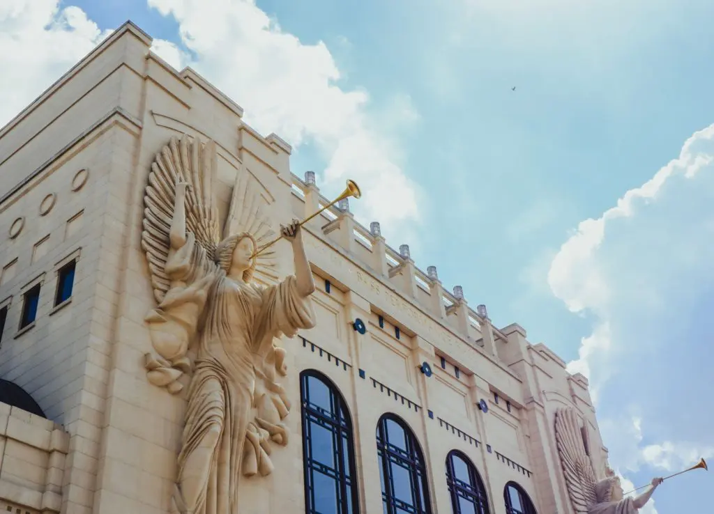 The remarkable angels overlooking downtown Fort Worth.