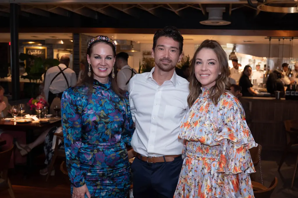 Beth Muecke, Charles Yoshiyama, Jaquel Charlesworth at Houston Ballet's 'Raising the Barre' fundraiser held at Bludorn (Photo by Wilson Parish)