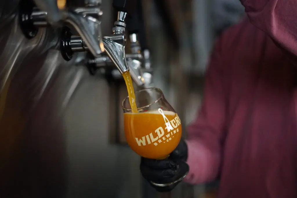 The Wild Acre Restaurant and Beer Garden offers several Wild Acre Brewing beers on draft including the popular Texas Blonde.