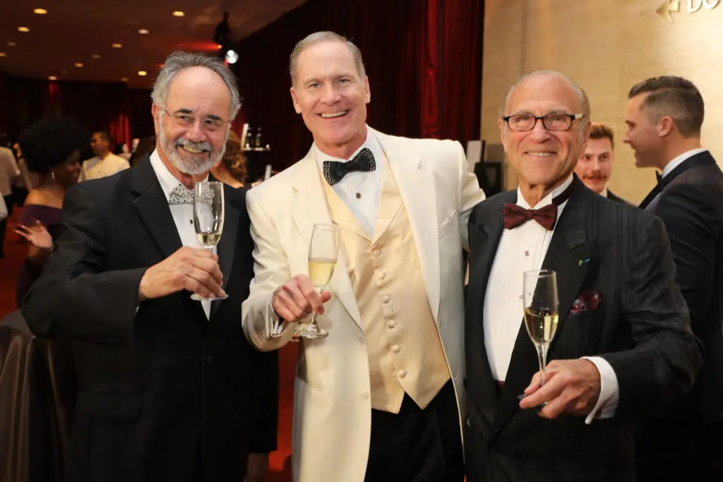 Bob Weiner, James Bell, Robert Sakowitz at the Houston Symphony Wine Dinner and Collector's Auction (Photo by Priscilla Dickson)