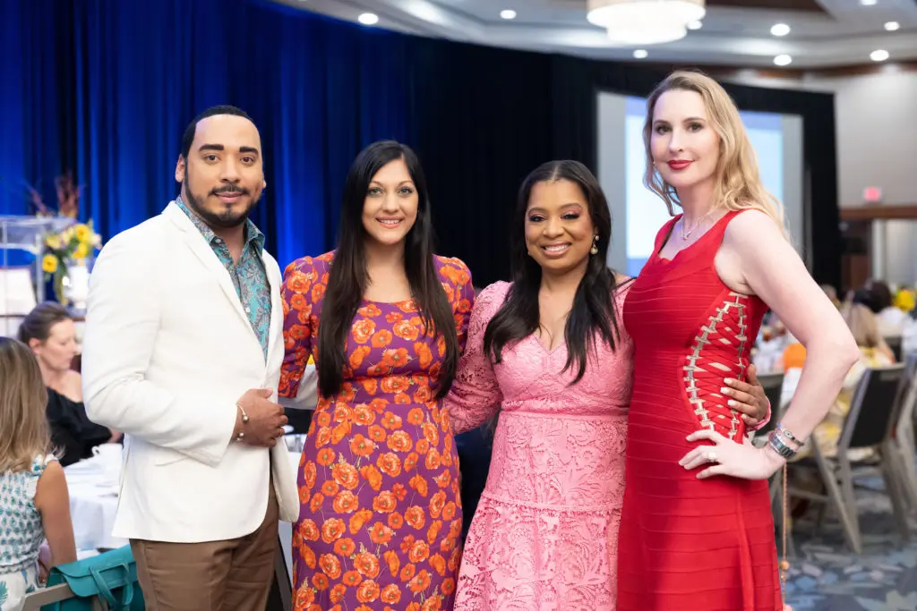 Brandon Mclendon, Sippi Khurana, Shawntell McWilliams, Dr. Cheryl Hasseb at the CanCare Survivors Luncheon (Photo by Daniel Ortiz)