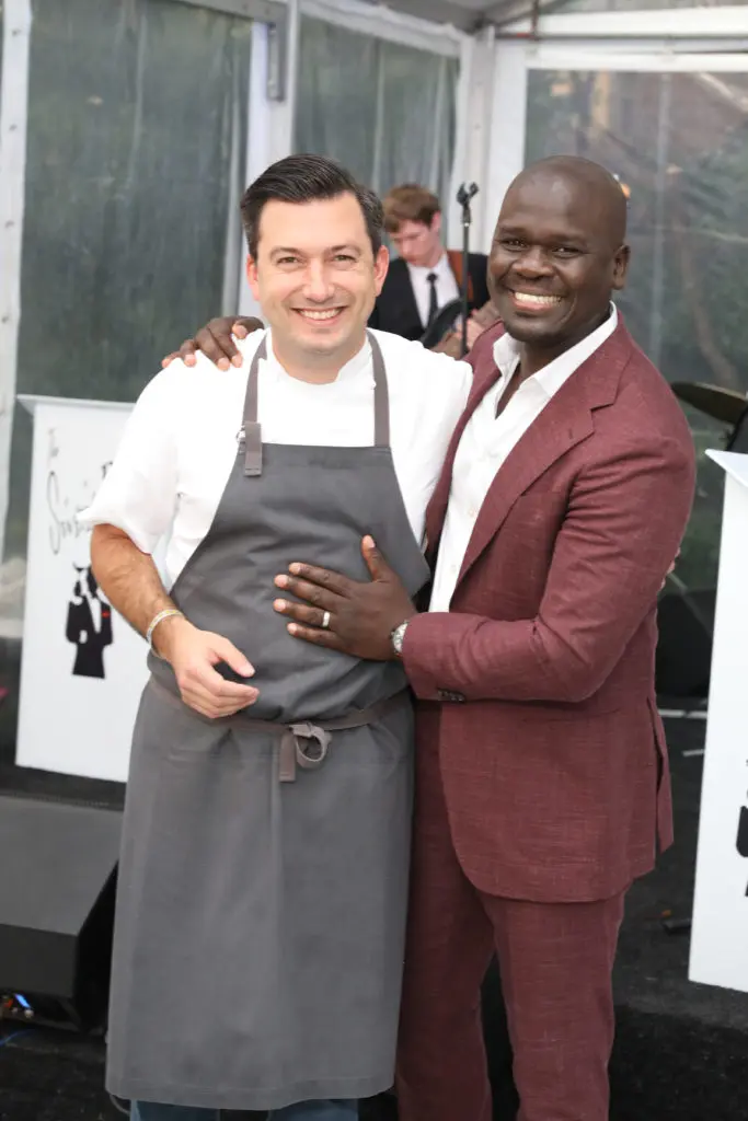 Chef Aaron Bludorn, Cherif Mbodji at the Children's Memorial Hermann al fresco dinner (Photo by Priscilla Dickson)
