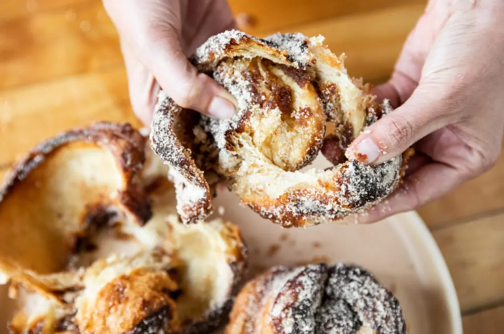 Mornings you'll find these fresh-baked "Cinni Rolls" at the new Cafe Louie. (Photo by Becca Wright)