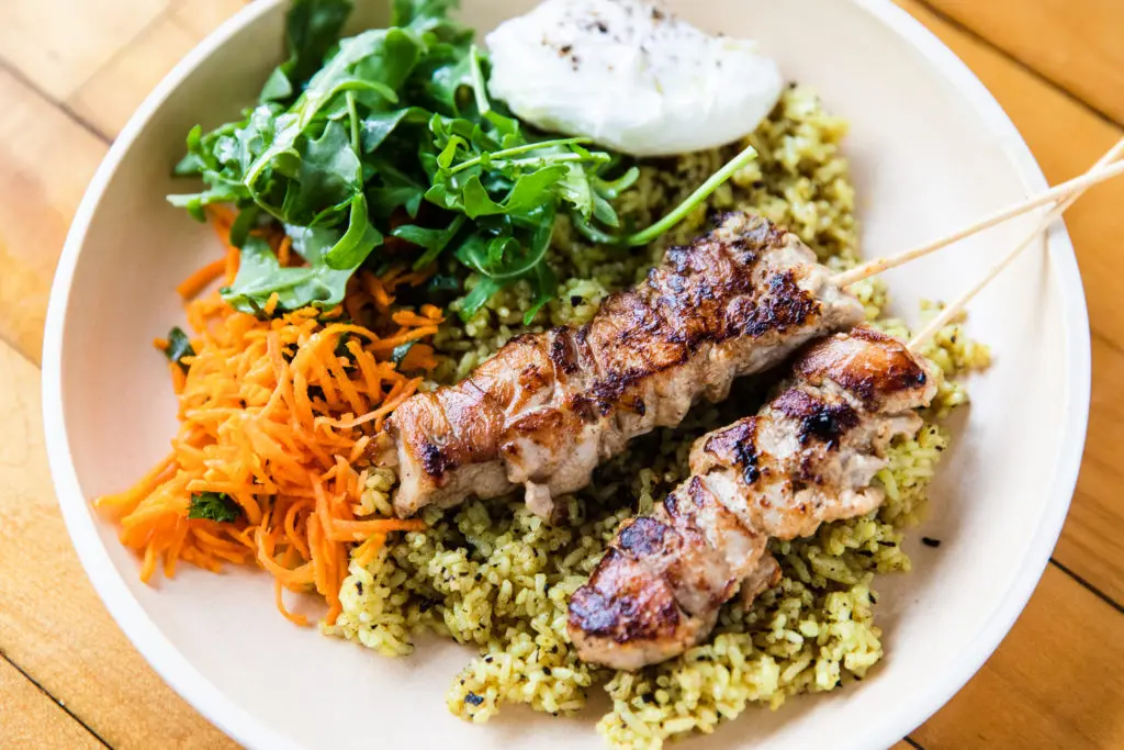 Available during the day, the flavorful preserved lemon chicken dish. (Photo by Becca Wright)