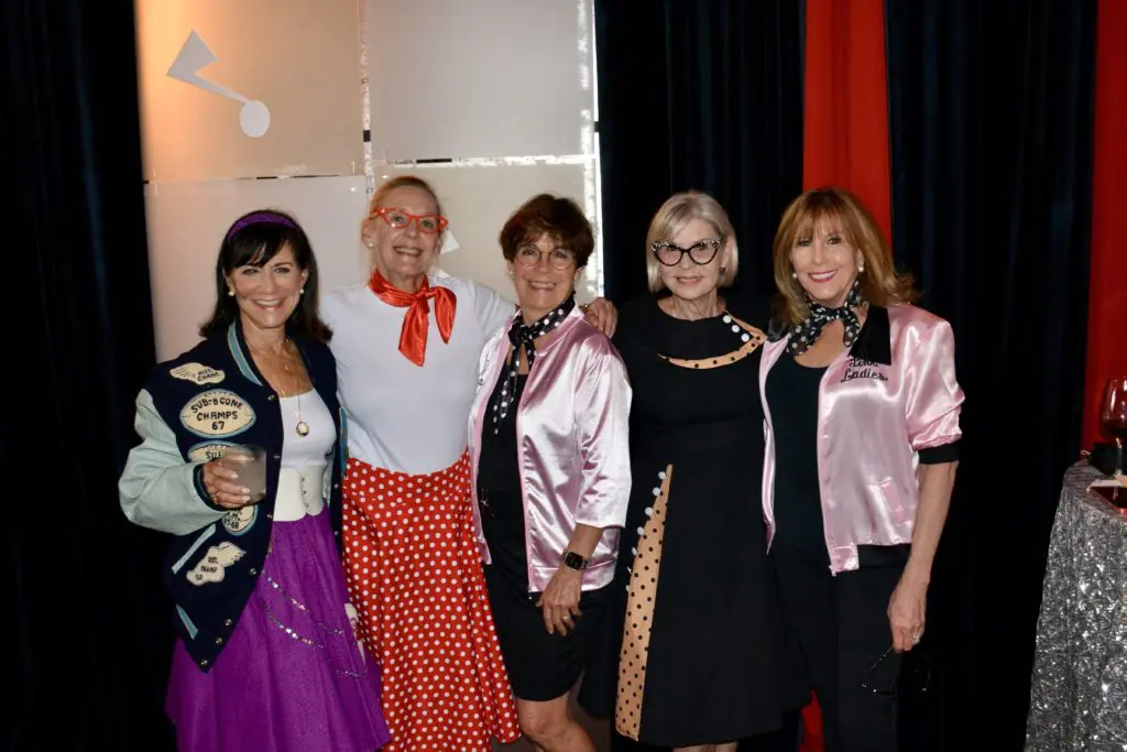 Ilene Allen, Michelle Christe, Patty Williams, Lyne Keener, Lu Caltagirone at the Be an Angel sock hop fundraiser