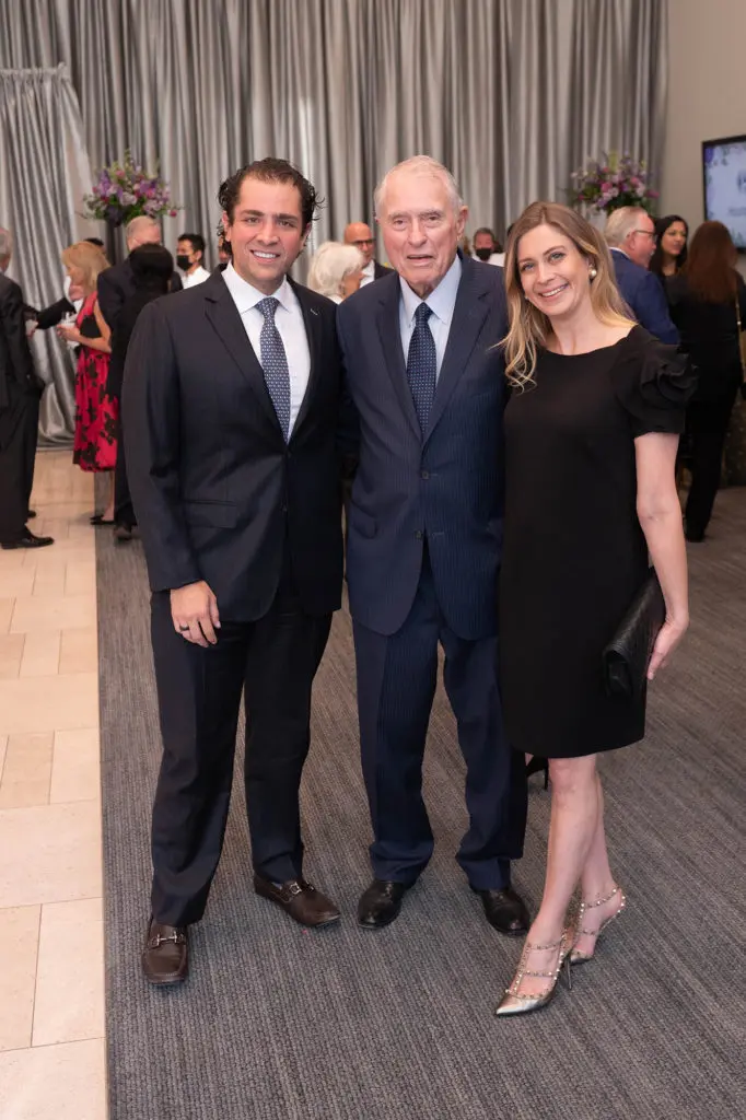 Guillermo Sierra, Jim Daniels, Princess Tatiana Galitzine de Sierra at the dinner announcing Margaret Alkek Williams' $10 million gift to Houston Ballet.