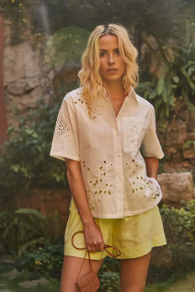 Hunter Bell NYC White eyelet top