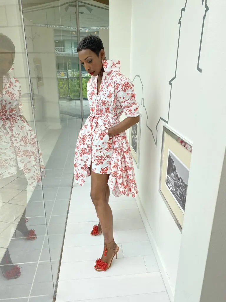 Ports 1961 Dress, Ports 1961 Shorts, Aquazurra Heels.