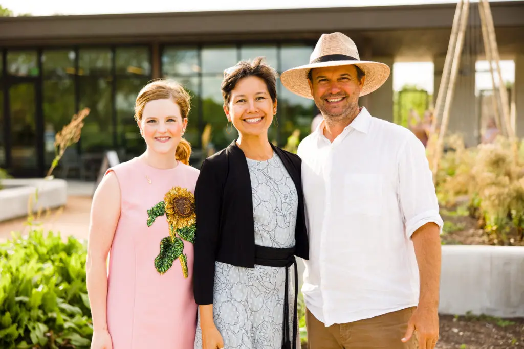 The Bloomers founder Jenna Lindley, Houston Botanic Garden CEO and general counsel Claudia Gee Vassar, HBC director of education Dany Millikin heading an inaugural fundraiser for The Bloomers.